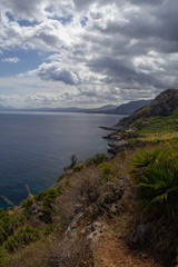 panoramic view of one of the bays of the Zingaro Reserve, Trapani sicily Italy