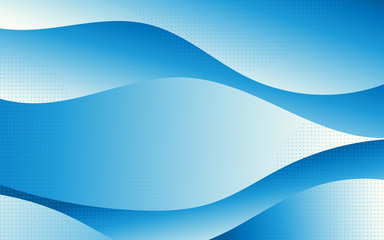 Blue color gradient wave deep sea fluid layer concept vector 3d paper art abstract background