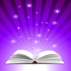 opened Magic  book vector illustration