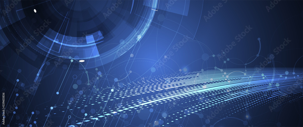 Aufkleber technology data background, idea of global business solution