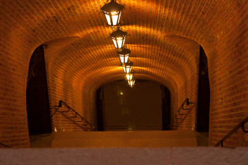 Mexico Queretaro entrance to maturing cellars of barrels full of table wines