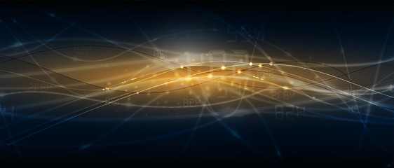 Technology data background, idea of global business solution