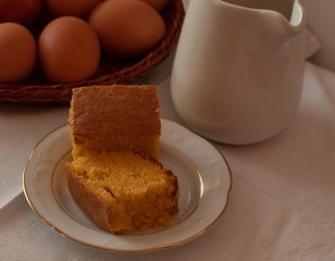pieces of carrot cake with ingredients