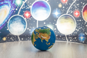 Close-up of the earth model