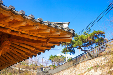 Part of roof ancient Korean building