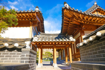 Traditional korean architecture, wooden building