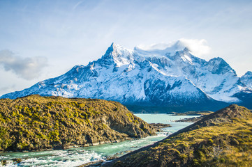 mountain landscape with snow