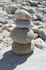 Fototapeta na wymiar stone tower on the seashore