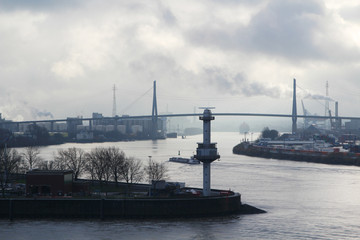 View to Hamburg port from Docklands