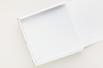 empty cardboard box pizza packaging for restaurants, menus or advertising