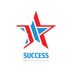 Obraz premium Star logo design. Success concept sign. Leadership creative icon. Rating symbol. Vector illustration. 