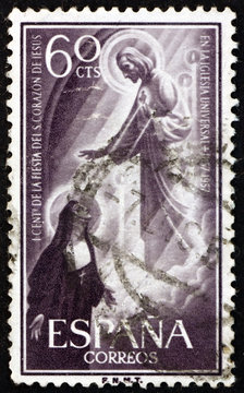 Postage stamp Spain 1957 St. Marguerite Alacoque