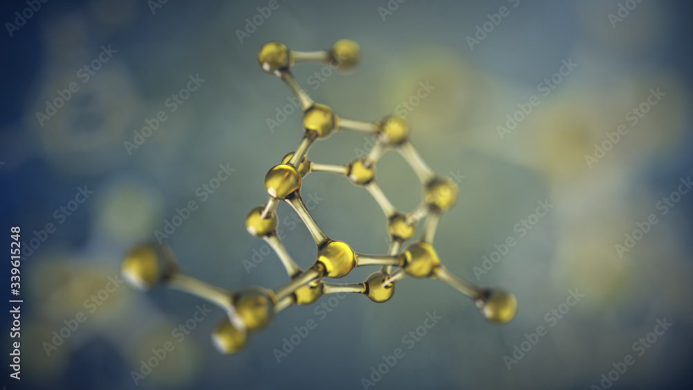 Canvas Prints 3d illustration of molecule model. science background with molecules and atoms