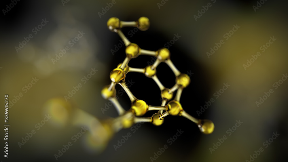 Canvas Prints 3d illustration of molecule model. science background with molecules and atoms