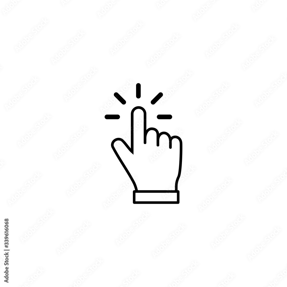 Poster hand click icon vector. hand cursor icon