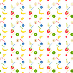 background with various fruits and berries