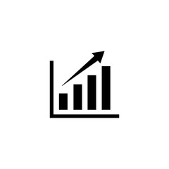 growing graph icon, growing graph sign and symbol vector Design