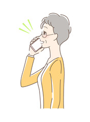 スマホで通話する女性の横顔