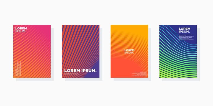 colorful minimal Modern cover abstract background covers set. Cool gradient shapes composition eps vector
