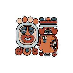 Vector illustration of a stylized image of Native American symbols. For printing on fabric, for poster, for postcards.