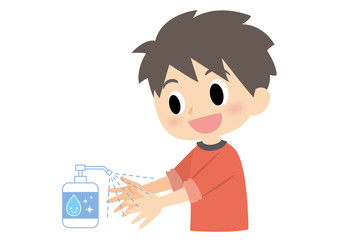 男子の手洗い　消毒