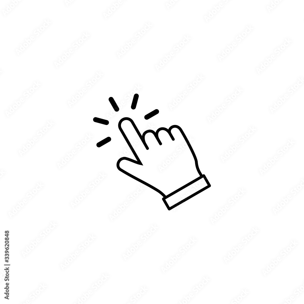 Poster hand click icon vector. hand cursor icon