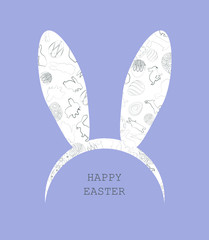 Rabbit ears, as well as a background dedicated to the Easter holiday