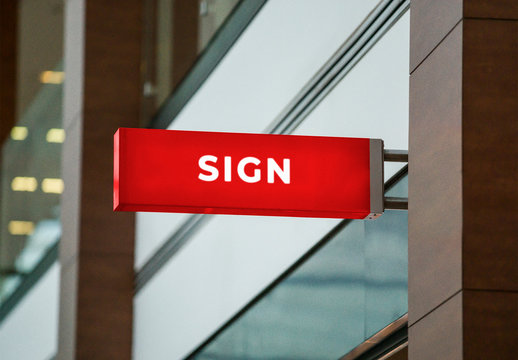 Rectangular Indoor Mounted Entrance Sign Logo Mockup