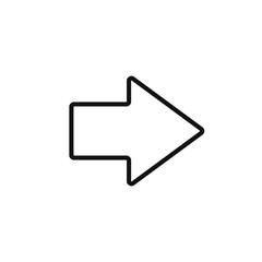 single icon of a right arrow isolated on white background