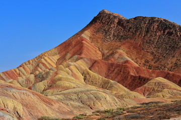 Returning-Sail-in-the-Sunset landform from Colorful-Meeting-Fairy-Observation Deck. Zhangye Danxia Qicai Scenic Spot-Gansu-China-0808