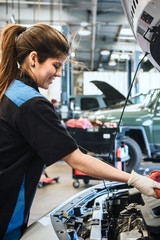 Female car mechanic