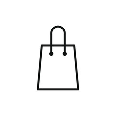 shopping bag icon with outline style design