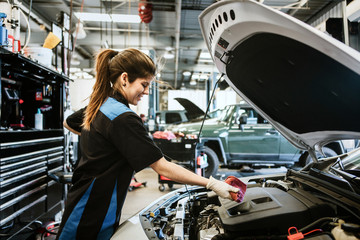 Female car mechanic