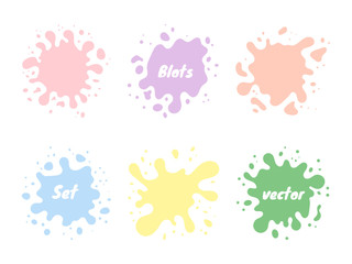 Colored blots on a white background. Vector illustration. Badges, emblem design templates.
