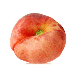 Fresh chinese flat donut peach isolated on white with clipping path