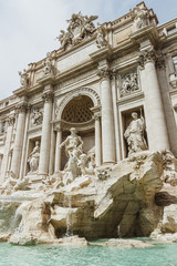 Obraz na płótnie Canvas Rome Trevi Fountain (Fontana di Trevi) in Rome, Italy. Low angle shot.