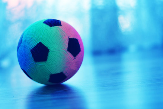 Soccer ball, close-up with place for text.