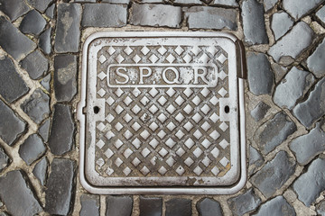 Sewer in the city of Rome, Italy.