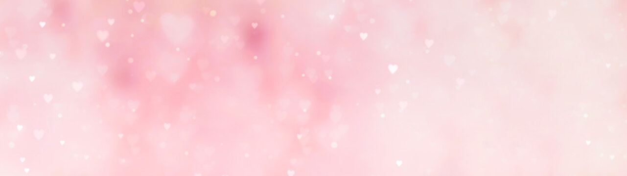 Fototapeta Abstract pink background with hearts - concept Mother's Day, Valentine's Day, Birthday - spring colors 