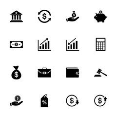 Finance Icon set, money sign and symbol vector