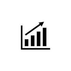 growing graph icon, growing graph sign and symbol vector Design