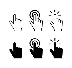 Hand Cursor icons set, click icon vector design