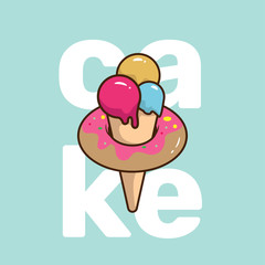 Donut ice vector donut art