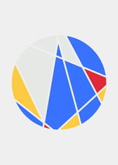 Mondrian style art colorful logo design illustration
