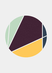 Mondrian style art colorful logo design illustration