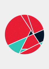 Fototapeta premium Mondrian style art colorful logo design illustration