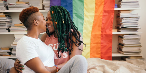 Lesbian couple love - obrazy, fototapety, plakaty