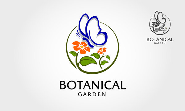 Botanical Garden Vector Logo Template. The logo is for any Business botanical, garden, growth, nature, ecology or Spring related event.  