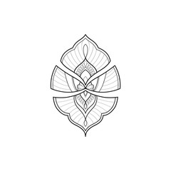 Ethnic Mandala ornament isolated on white background. Henna tattoo design. Vector illustration