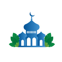 Ramadhan vector mosque design flat